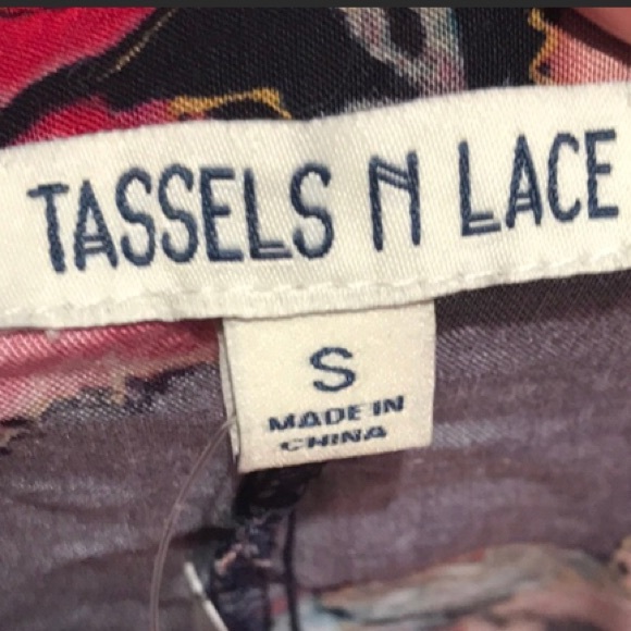 tassels n lace flowy floral dress - Picture 4 of 4